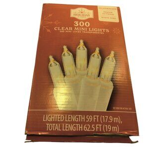 Holiday Time White  Lights White Wire 300 Wedding Party Patio Deck Christmas